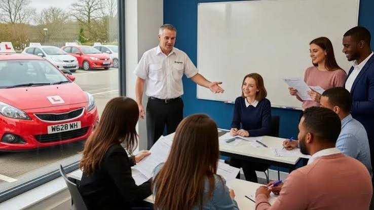 Learner driver meeting UK driving licence requirements before beginning professional driving lesson